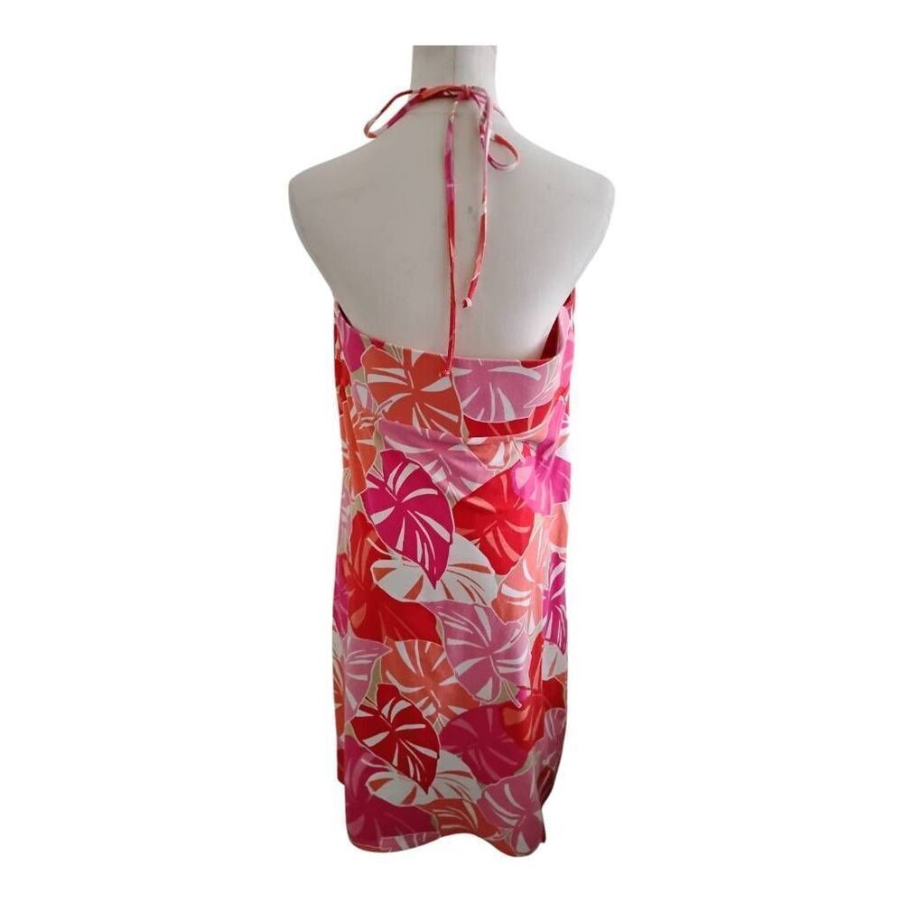 Tommy Bahama‎ Pink/Orange/Red Tropical Halter Sundress Size Large - Picture 4 of 7